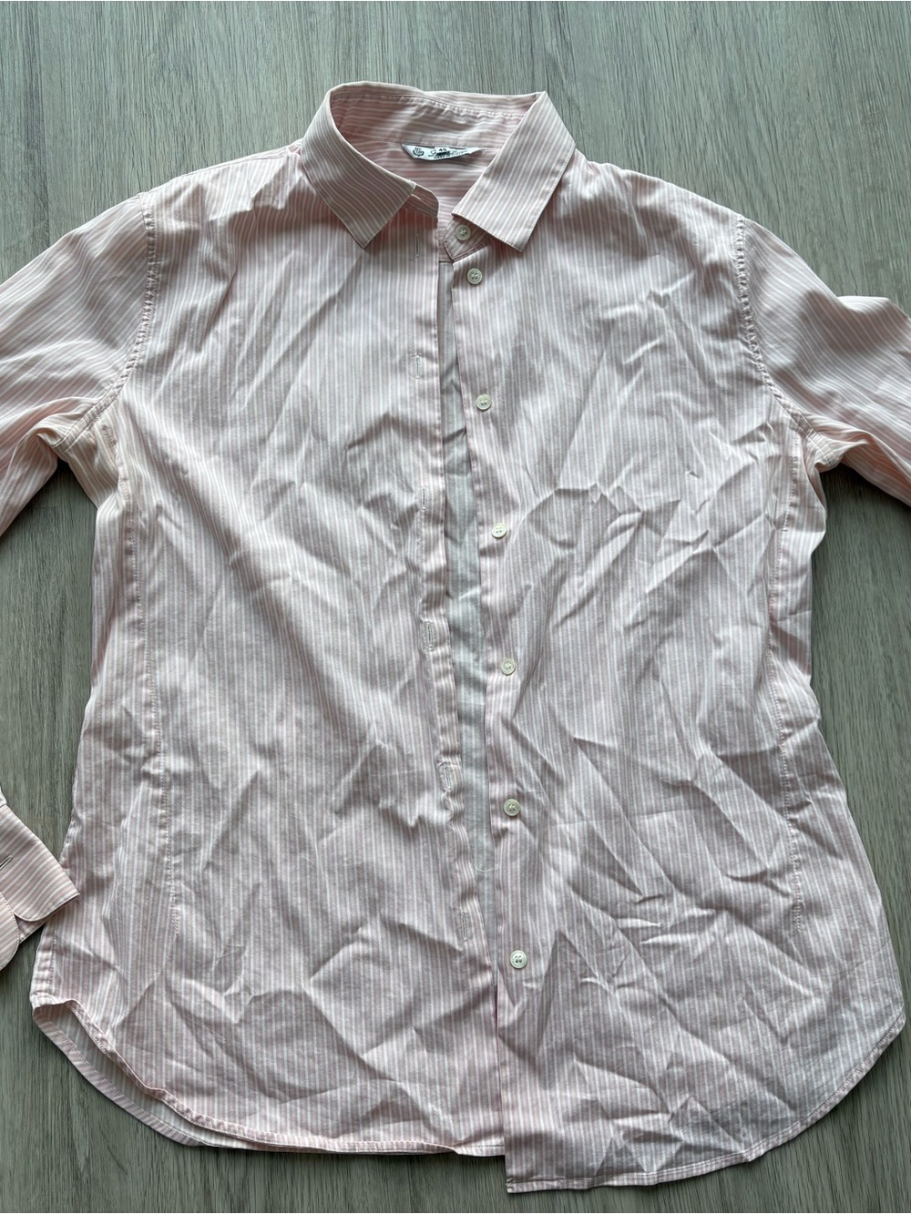 Loro Piana Pink Striped Cotton Button-Up Shirt Size M - Picture 2 of 11